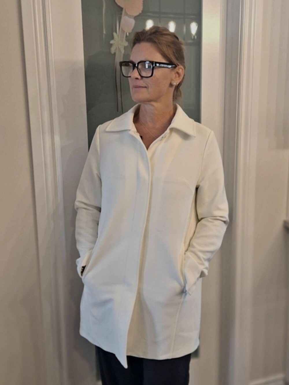 Ivory Single-Breasted Coat